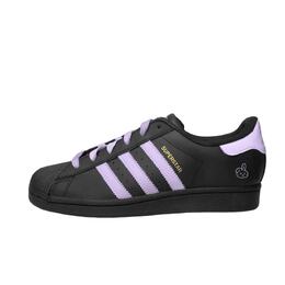 Adidas Кроссовки для скейтбординга Superstar, унисекс, низкие, черные/фиолетовые eg4959 （team924-棉花兔） | black purple