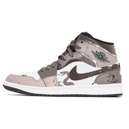 Jordan Баскетбольные кроссовки Air 1 Joy Lemon, износостойкие, нескользящие, винтажные, среднего размера, коричневые, унисекс dq8426-001(team778-蛇年安康) | brown
