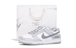 Nike Кроссовки для скейтбординга Dunk Anti Slip, износостойкие, унисекс, белые, серые hf5441-105(team拾伍-男女同款白灰sbox) | white gray