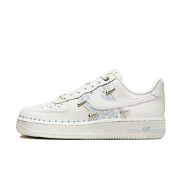 Nike Кроссовки для скейтбординга Air Force 1 с противоскользящим покрытием, женские, белые, синие fv3654-111(team伍柒玖-蓝双波纹) | white blue