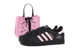 Adidas Низкие кроссовки для скейтбординга SUPERSTAR унисекс, черные, розовые eg4959(team889-粉粉皇冠） | black pink (pink shopping bag)