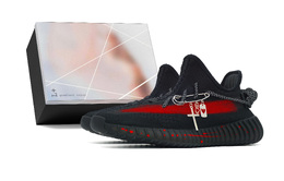 Низкие повседневные кроссовки Yeezy Boost 350 V2, унисекс, черные Adidas, Black hq4540(team1271-黑椰十字红s-box） | black