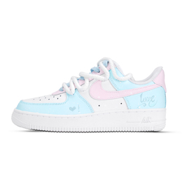 Nike Кроссовки для скейтбординга Air Force 1 Midsummer Dream, износостойкие, низкие, женские, белые, синие dd8959-100(team1001-仲夏之梦） | white blue