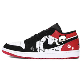 Jordan Баскетбольные кроссовки Air 1 Low Top Vintage унисекс, черно-красные ib8971-106(team1042-萌熊趴趴) | black red