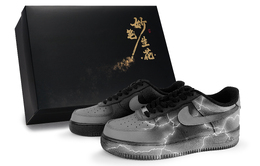 Кроссовки Air Force 1 Wondrous Brush Blossoms, Thunder Realm, износостойкие, низкие, для скейтбординга, унисекс, черно-серые Nike, Black Gray cw2288-001(team171-雷霆幻域灰s-box） | black gray