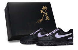 Nike Кроссовки для скейтбординга Air Force 1, унисекс, низкие, фиолетовые cw2288-001(team171-炫影酷趣淡紫box） | black purple
