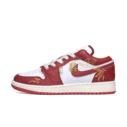 Jordan Баскетбольные кроссовки Air 1 WAO Low Top Vintage, женские, белые, красные fj3465-160（team531-凤求凰） | white red