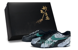 Кроссовки для скейтбординга Air Force 1, унисекс, низкие, зеленые, серебристые Nike, Black Silver Green cw2288-001(team171-银痕轨迹绿s-box） | black silver green