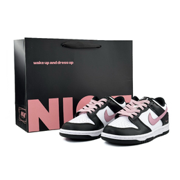 Nike Кроссовки для скейтбординга Dunk Anti Slip, износостойкие, женские, черные, белые, розовые dd1503-101（team951-樱花粉风暴礼袋） | black