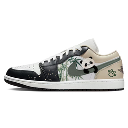 Jordan Баскетбольные кроссовки Air 1 Vintage, унисекс, низкие, белые/черные 553558-153(team56-可爱熊猫) | white black