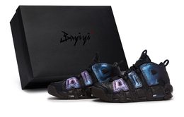 Nike Баскетбольные кроссовки Air More Uptempo Vintage, женские, средней высоты, синие/фиолетовые dv1137-001(team80-女星空幻影s-box) | black blue purple