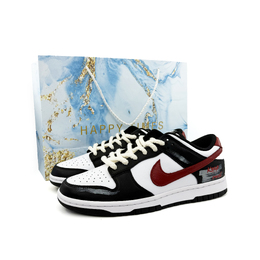 Nike Кроссовки для скейтбординга Dunk Anti Slip, износостойкие, низкие, унисекс, черные, белые, красные dd1503-101（team951-炙热box） | black white red (shopping bag)