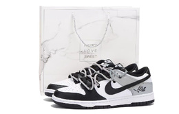Nike Кроссовки для скейтбординга Dunk Anti Slip, износостойкие, унисекс, черные, серые, белые hf5441-100(team拾伍-男女同款黑灰九sbox) | black white gray