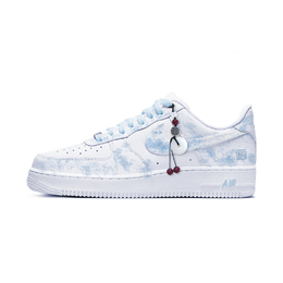 Nike Кроссовки Air Force 1 с противоскользящим покрытием, износостойкие, низкие, для скейтбординга, унисекс, синие, белые cw2288-111（team598-淡雅青花） | blue white