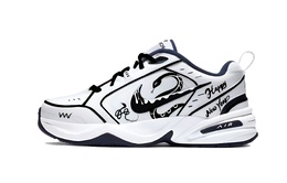 Nike Кроссовки Air Monarch 4, износостойкие, увеличивающие рост, низкие, массивные, унисекс, черно-белые 415445-102（team640-蛇年如意2） | chinese style black