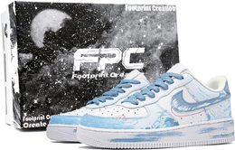 Nike Кроссовки для скейтбординга Air Force 1 унисекс, низкие, розовые, светло-желтые, темно-синие cw2288-111(team726-云上星河2-sbox) | sky blue