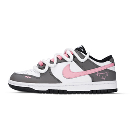 Nike Кроссовки для скейтбординга Dunk Anti Slip, износостойкие, унисекс, белые, серые, розовые dd1503-101（team971-棕意英文） | white gray pink