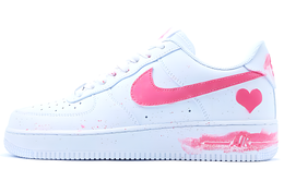 Nike Кроссовки Air Force 1 Hespace, Pink Heart, износостойкие, низкие, для скейтбординга, женские, белые, розовые fv5951-111（team905-粉色爱心） | white pink
