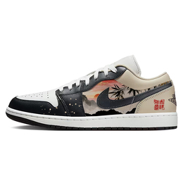 Jordan Баскетбольные кроссовки Air 1 Vintage, унисекс, низкие, белые/черные 553558-153(team56-落日晚霞) | white