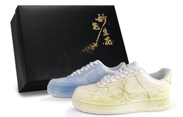 Nike Кроссовки для скейтбординга Air Force 1, унисекс, низкие, бирюзовые/синие cw2288-111(team171-翠藤华韵青蓝box) | yellow blue