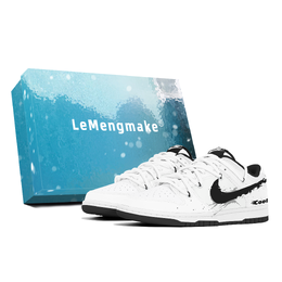 Nike Кроссовки для скейтбординга Dunk, устойчивые к истиранию, низкие, унисекс, черные, белые dd1391-100(team399-涂鸦水墨s-box) | black white