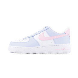Nike Кроссовки Air Force 1 "Triple White" Air, противоскользящие, износостойкие, низкие, для скейтбординга, женские, сине-розовые dd8959-100（team1253-蓝粉air） | blue pink