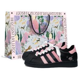 Adidas Кроссовки для скейтбординга SUPERSTAR Cat Paw с двойным ремешком, противоскользящие, износостойкие, унисекс, розовые eg4959（team1020-喵爪双带sbox） | pink