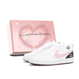Nike Кроссовки Court Borough для скейтборда, износостойкие, противоскользящие, женские, белые, розовые dv5456-112(team210-白柚清茶s-box) | white pink