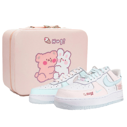 Nike Кроссовки Air Force 1 с низким верхом, нескользящие, женские, белые ih0640-161（team1007-蜜桃轻语s-box) | white