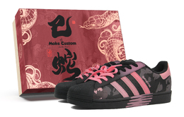 Adidas Низкие кроссовки для скейтбординга SUPERSTAR унисекс, черные, розовые eg4959(team162-浪漫拼图sbox) | black pink