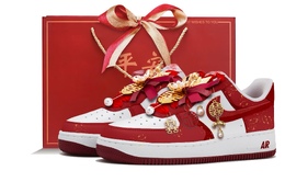Nike Кроссовки Air Force 1 Low для скейтбординга, унисекс, белые, красные fq7626-100（team拾玖-红色心动限定s-box） | white red