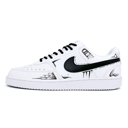Nike Кроссовки Court Vision 1 Punk Cereta с антискользящим покрытием, износостойкие, низкие, для скейтбординга, унисекс, черные, белые dh2987-101(team488-朋克塞罗塔) | black white