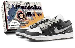 Jordan Баскетбольные кроссовки Air 1 Low Top Vintage, унисекс, черные 553558-152（team845灰色时装周-box） | black