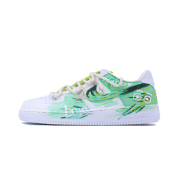 Nike Кроссовки Air Force 1 Singularity, The Wizard of Oz с нескользящей подошвой, износостойкие, унисекс, белые, зеленые cw2288-111（team784-男女 绿野仙踪） | white green