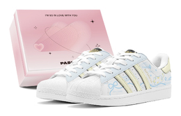 Кроссовки для скейтбординга Superstar, унисекс, низкие, желтые Adidas, Sky Blue eg4958(teams2-涂鸦猫咪s-box) | sky blue