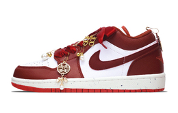 Jordan Баскетбольные кроссовки Air 1 Match Made In Heaven с антискользящим покрытием, износостойкие, винтажные, унисекс, темно-красные fj3465-160（team1171-天作之合） | dark red