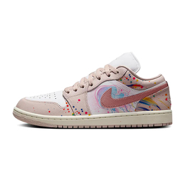 Jordan Баскетбольные кроссовки Air 1 Vintage, женские, низкие, белые/розовые dc0774-162(team56-气泡水母) | pink