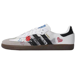 Adidas Кроссовки для скейтбординга SAMBA OG Heartbeat Lover, розовые, с амортизацией, с низким верхом, унисекс, белые b75806(team56-玫瑰爱心) | white
