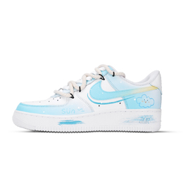 Nike Кроссовки для скейтбординга Air Force 1 Cloudlet с противоскользящей подошвой, износостойкие, женские, синие dd8959-100(team883-云朵儿) | blue
