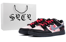 Nike Кроссовки для скейтбординга Dunk Slip с амортизацией, износостойкие, низкие, женские, черно-розовые hq3462-191(team1203-狂热爱恋sbox) | black pink