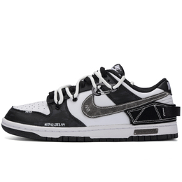 Nike Кроссовки для скейтбординга Dunk Nightfall Dark Blade с противоскользящим покрытием, износостойкие, низкие, унисекс, черные, белые dd1391-100（team342-陨夜暗刃） | black white