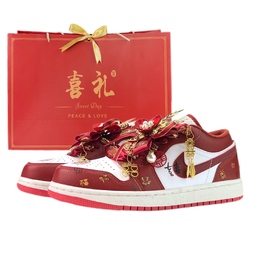 Jordan Баскетбольные кроссовки Air 1 Vintage, унисекс, низкие, белые fj3459-160（team1188-红韵禧福sbox） | red