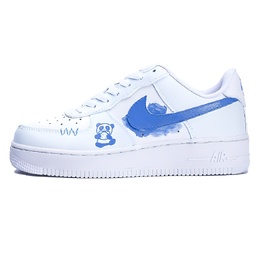 Nike Кроссовки для скейтбординга Air Force 1 Blue Panda с противоскользящим покрытием, износостойкие, унисекс, синие dd8959-100(team763-蓝宝熊猫） | blue