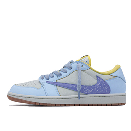 Jordan Баскетбольные кроссовки Travis Scott X Air 1 Vintage, унисекс, низкие, фиолетовые dz4137-700（team861-冰原星辰） | blue purple