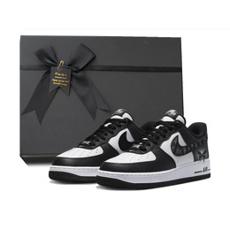 Nike Кроссовки для скейтбординга Air Force 1 Moonlight Butterfly Shadow с противоскользящим покрытием, износостойкие, унисекс, белые, черные dv0788-001(team384-月光蝶影 线box) | white black