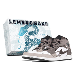Jordan Баскетбольные кроссовки Air 1 Joy Lemon, износостойкие, нескользящие, винтажные, среднего размера, коричневые, унисекс dq8426-001(team778-蛇年安康s-box) | brown