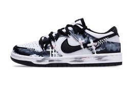 Nike Кроссовки для скейтбординга Dunk Low Top унисекс, черные, белые, серые hf5441-100(team947-哥特信筏) | black white gray