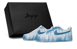 Nike Кроссовки для скейтбординга Air Force 1, унисекс, низкие, синие cw2288-111(team80-男女冰封现场s-box) | white blue