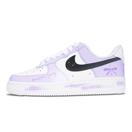 Nike Кроссовки для скейтбординга Air Force 1 с защитой от скольжения, износостойкие, женские, светло-фиолетовые dd8959-100（team883-紫色蝴蝶结） | light purple