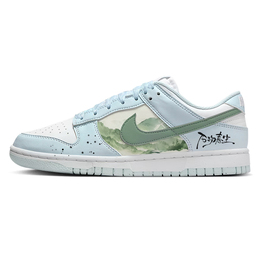Nike Кроссовки для скейтбординга Dunk Forest Of All Things, Renewal Of All Life, нескользящие, низкие, синие, женские ib7311-100(team366-森林万象) | blue